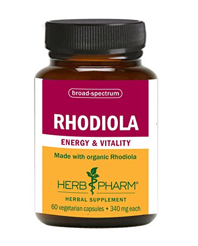 Herb Pharm Certified Organic Rhodiola Extract for Energy and Stamina - 60 Vegetarian Capsules