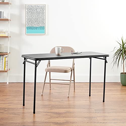 COSCO 20" x 48" Vinyl Top Folding Table, Black Pricepulse