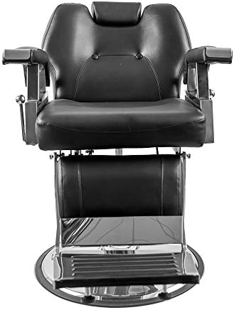 Xiaolong Softer Feel Reclining Barber Chair Faux Leather Beauty Salon Chair (Black)