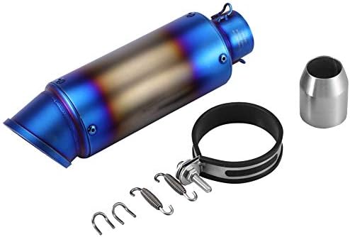 Duokon 51mm Set of Motorcycle Exhaust Muffler, Oblique Universal Slip on Exhaust Muffler Rear Pipe Tailpipe(#2)