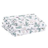 Amazon Basics Kids Ocean Party Soft, Easy-Wash Microfiber Sheet Set - Twin, Teal Seahorses Amazon Basics Kids Ocean Party Soft, Easy-Wash Microfiber Sheet Set - Twin, Teal Seahorses