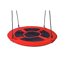 SUMMERSDREAM 40 INCH Round Swing Playground Swing - 40 inch Diameter - Safe & Easy Mounting to Trees or Swingset (red)