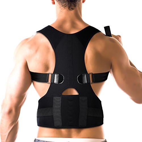 Back Brace Posture Corrector for men women, Hualedi Fully Adjustable Back Support for Men Women [ For Lower and Upper Back Pain ][ Helps to Improve Posture] (L/XL)