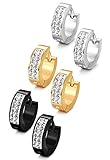 Jstyle Stainless Steel Womens Mens Hoop Earrings Huggie Earrings CZ Piercings 18G