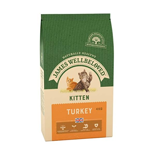 James Wellbeloved Complete Dry Kitten Cat Food Turkey and Rice, 4 kg
