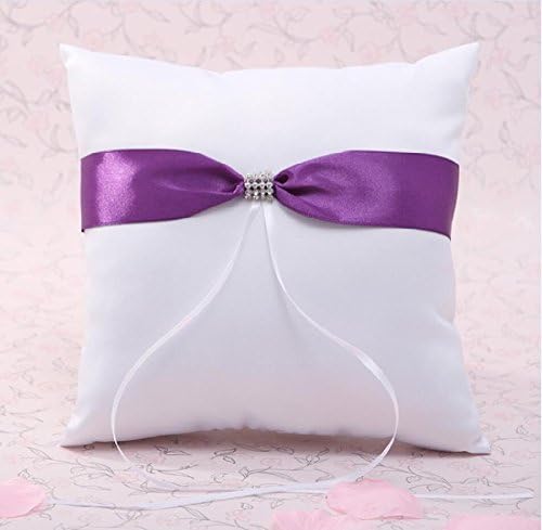 European brides wedding ring pillow / Classic Theme With Ribbons / Purple, Red , purple