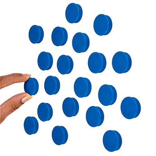 Scribble 1 Inch Blue Office Magnets (20 Pack), Colorful Round Refrigerator Magnets, Perfect for Whiteboards, Lockers & Fridge.