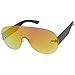 Futuristic Rimless Frame Mono Lens Aviator Shield Sunglasses 71mm (Black/Magenta Mirror)