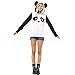 ZXZY Women Cute Cotton Blend Long Sleeve Panda Print Hoodies Pullover Tops White