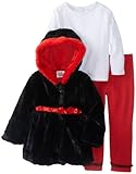 Peanut Buttons Baby Girls' 3 Piece Black Red Jacket Set