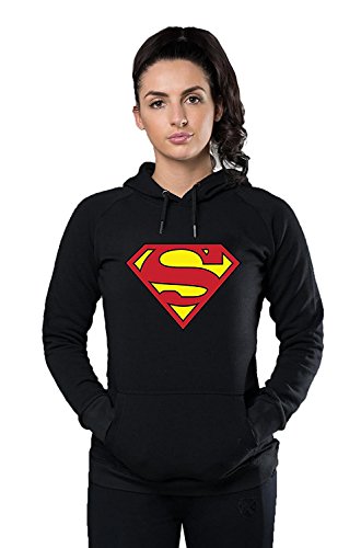 Decrum Smallville Superman Hoodie for Women (XL, Black - Superman Logo)