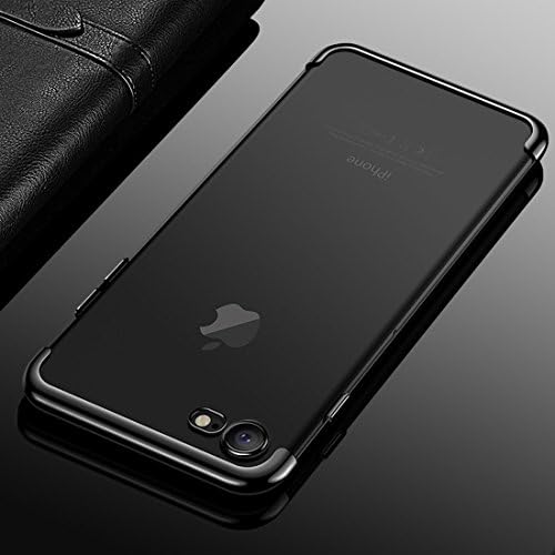 YLiansong Mobile Phone Cases CAFELE Color Plated TPU Soft Protection Back Cover For IPhone 8 And 7 Anti-slip And Anti-scratch Case Shock-absorption B (Color : Black)