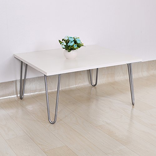 12" Hairpin Legs, 1/2 Diameter Cold Rolled Steel, 2-rod(silver) Set of 4 Table Legs, Metal Legs, Furniture Legs,Coffee Table Legs,Desk Legs,Perfect for DIY Projects