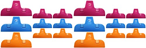 Set of 18 All Purpose Clips 2 Sizes of Colorful Bag Clips, Chip Clips Assorted Colors (18)