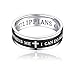 Godcow Men’s Classic Stainless Steel Spinner Christian Ring I Can Do All Things Bible Verse Wedding Band