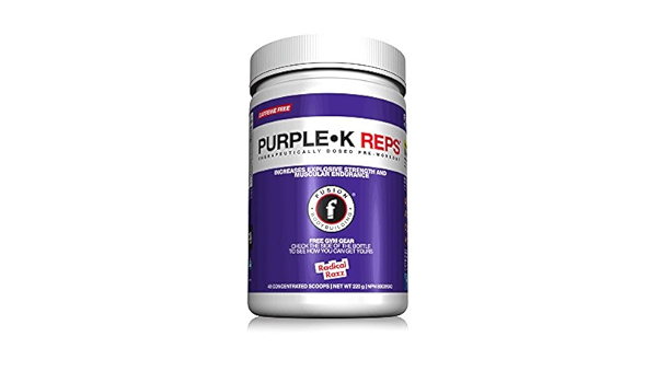 Purple K Reps Therapeutically Dosed Pre Workout Radical Razz 40 Scoop Amazon Ca Health Personal Care