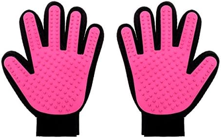 Hair Removal Magic Grooming Glove-Efficient Massaging Mitt, Gentle and Efficient Pet Massage &amp; Bathing Brush for Dogs, Cats, Rabbits, pet (A Pair of Pink)