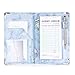 Sonic Server Marble Style Deluxe Server Book for Restaurant Waiter Waitress Waitstaff | Baby Blue Marble | 9 Pockets Includes Zipper Pouch with Pen Holder | Holds Guest Checks, Money, Order Pad