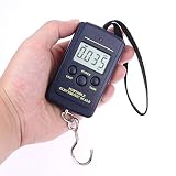 AlepTau Fishing Scale Luggage Scale, Fish Scale Portable Scale 88lb/40kg Pocket Size Multi-functionals Pro Scale with Tare Back-lit LCD Display for Fishing, Digital Kitchen Scales, Fish Weighing Scale