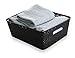 BINO T-Weave Woven Plastic Storage Basket, Medium (Black)
