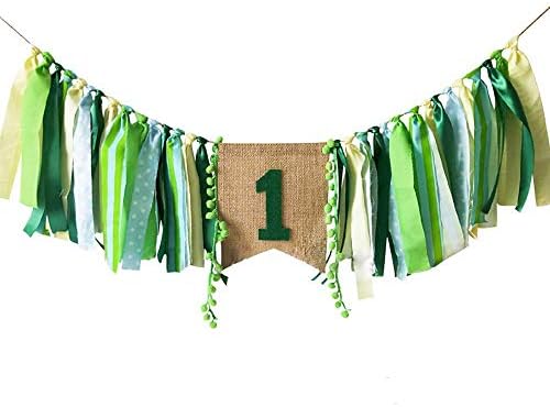 1st Birthday Party Supplies Decorations, Jungle Theme Baby First Birthday Highchair Banner for Baby Boy/Girls