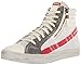 Diesel Men's D-Velows D-String Plus Sneaker, Dirty White/Aurora red, 7 M US