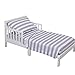 NoJo 3-Piece Toddler Sheet Set, Grey/White Rugby Stripes, 52