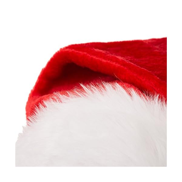 Glitzhome Traditional Red Plush Santa Christmas Hat - Image 3