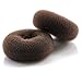 AJOY 2 Pcs Large Bun Maker Donut, Sock Bun Form for Long Hair, 3.3-3.6 Inch Brown, for Ballet, Girls, Women, Dance Etc.