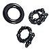 Penile Cock Rings Silicone Male Erection Enhancement Stay Hard Set of 7 Includes 6 Black Ribbed Cockrings & 1 Thick Black Donut Discreet Packaging
