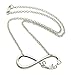 NYFASHION101 Silver-Tone Lovatic Infinity Sign Fan Pendant 3mm Link Chain Necklace, 18