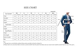 UNINUKOO Men Suits Slim Fit 3 Piece 1 Button