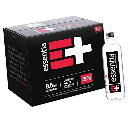 Essentia Water 33.8 Fl Oz, 24 Bottles, Ionized Alkaline Water with 9.5 pH or Higher