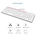 Bluetooth Keyboard, Jelly Comb Rechargeable Slim BT Wireless Keyboard with Number Pad Full Size Design for Laptop Desktop PC Tablet, Windows iOS Android-White and Silver