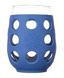 Lifefactory 11 oz. White Wine Glasses, Small, Cobalt, (Pack of 2)