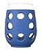 Lifefactory 11-Ounce BPA-Free Indoor/Outdoor Wine Glass with Protective Silicone Sleeve, Cobalt, Set of 2