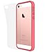 iPhone SE Case, RhinoShield [CrashGuard] 11 ft Shock Absorption Ultra Thin Bumper with & FREE Back Transparent Skin. Slim Heavy Duty Protection. Also for iPhone 5 / 5s - Coral Pink