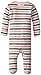 L'ovedbaby Unisex Baby Organic Snap Footie (Coral Stripe, 3-6m)