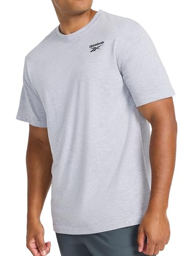 Reebok Men’s Expo Short Sleeve Crewneck T-Shirt, Standard Fit, Lightweight Cott…