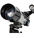 TwinStar 60mm Refractor Telescope 300mm Focal Length | 15x and 50x Magnification Eye Pieces Included | Easy, Light Weight and Includes Aluminum Tripod | Great for Kids