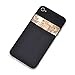 Cosmos Pack of 3 Black Color Back Adhesive SIM/ID/Credit Card pocket pouch sleeve holder for Apple iPhone 4 4S cellphone