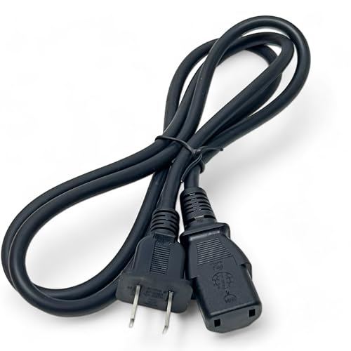 Pegly OEM 2 Prong AC Power Cord Compatible with Xbox One Xbox 360 Slim 360 E Power Supply Brick, Power Cable Replacement