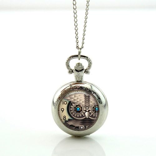 Antique Bronze Vintage Owl Pocket Watch Necklace Owl Pocket Watch Necklace