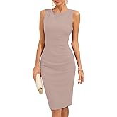 oten Womens Crew Neck Sleeveless Ruched Bodycon Sheath Work Cocktail Party Pencil Dresses