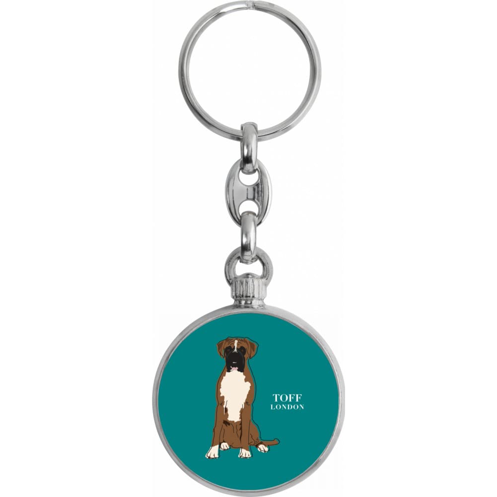 Toff London Brown And White Boxer Dog Keyring