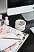 Blu Monaco White Desk Organizer for Women - 3 Piece Desk Accessories Set - Paper Clip-Accessory Tray, Sticky Note Holder, Pen Cup - White Floral Sunflower Pattern