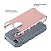 ULAK iPhone 4 Case, iPhone 4S Case,4S Case, Dual Layer Hybrid Slim Hard Case with Hard PC Cover and Soft Inner TPU for iPhone 4S 4(Rose Gold/Grey)