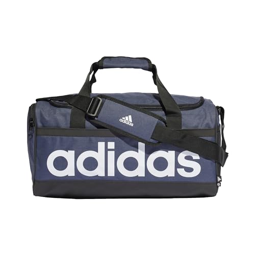 Adidas Unisex Essentials Linear Duffel Bag, Shadow Navy/Black/White, M