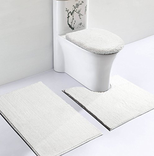Vdomus soft toilet rug 3 pieces set, non slip bathroom …