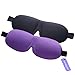 Sleep Mask 2 Pack 3D Eye Covers for Sleeping, Deep Molded Contoured Eyeshade, Light Blocking, Super Smooth & Soft, Blindfold with Adjustable Strap for Insomnia Aid, Travel & Meditation(Black & Purple)